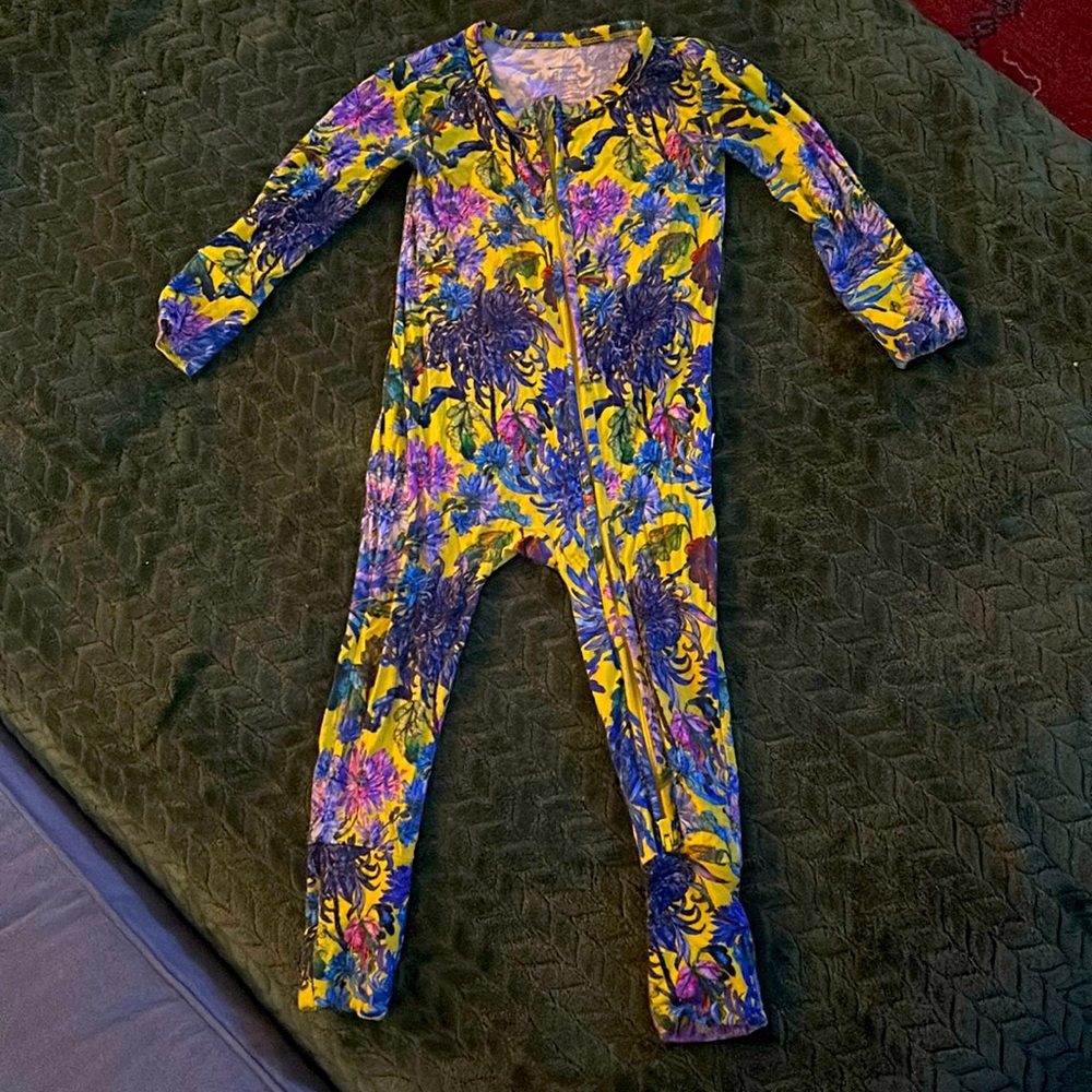 Sleeper pajamas, optional footies, bamboo viscose, baby girl size 12-18